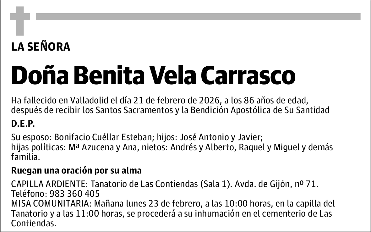 Benita Vela Carrasco