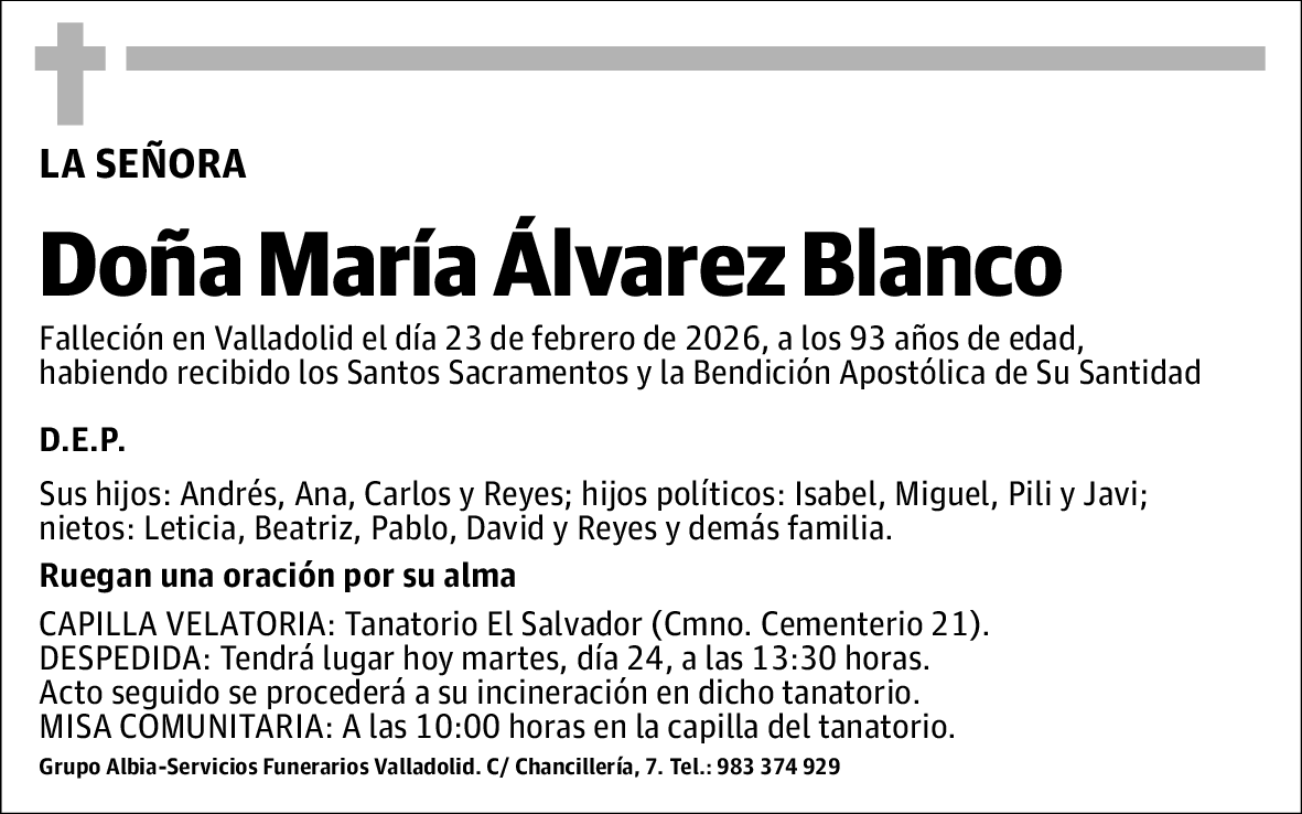 Doña Maria Alvarez Blanco