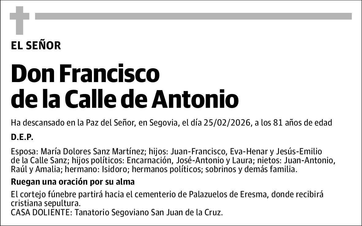 Francisco de la Calle de Antonio