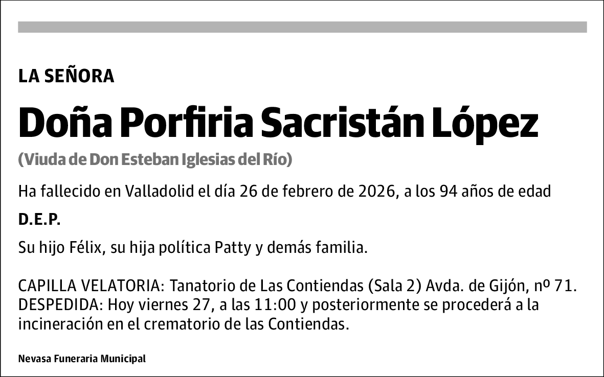 Porfiria Sacristán López