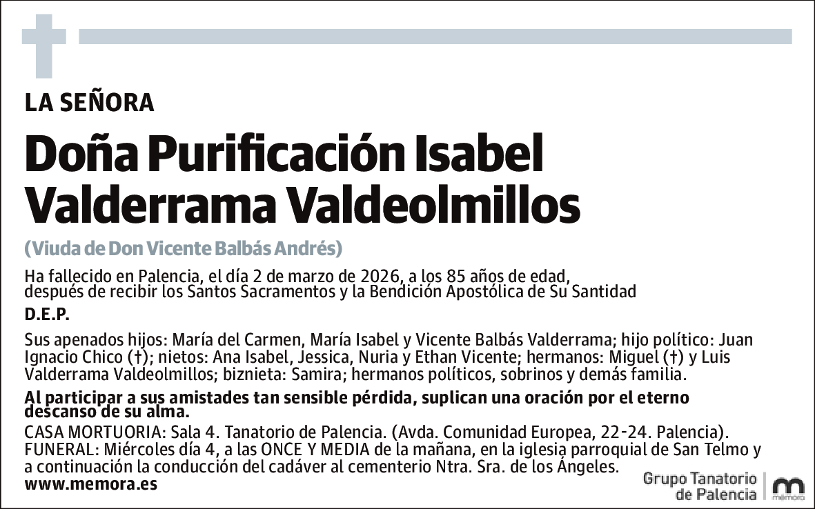 Purificación Isabel Valderrama Valdeolmillos