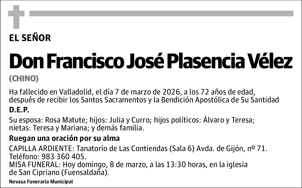 Francisco José Plasencia Vélez