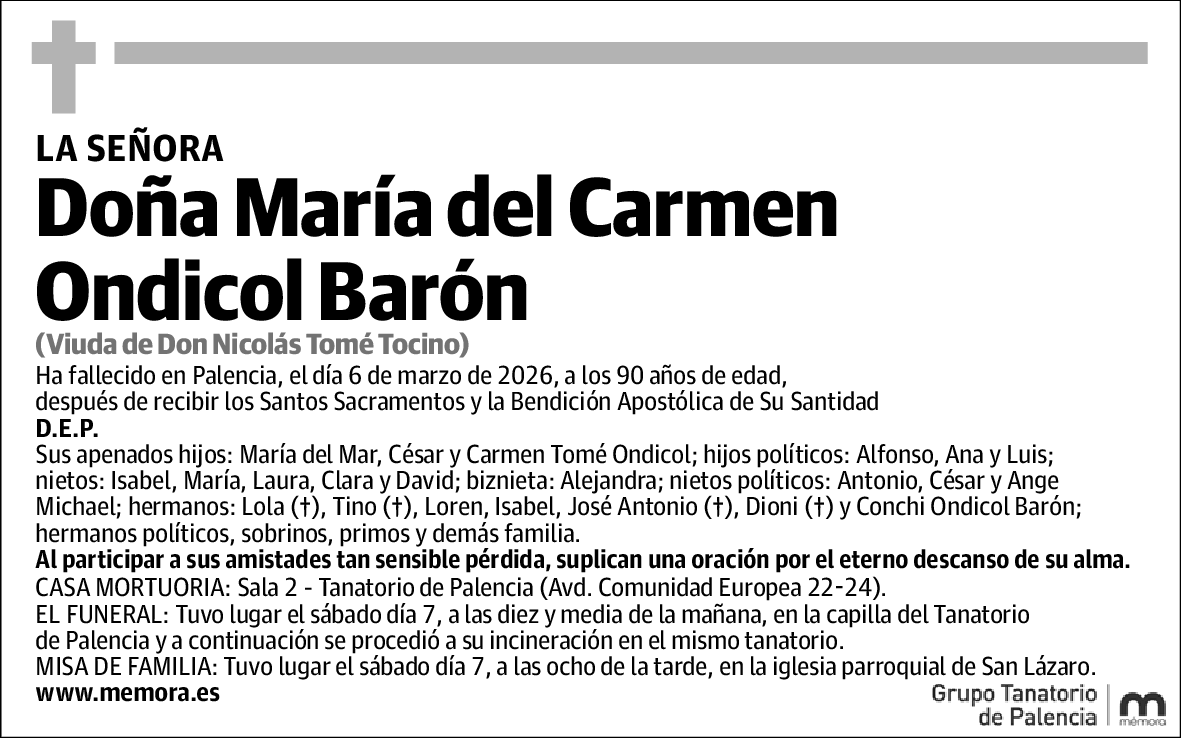 María del Carmen Ondicol Barón