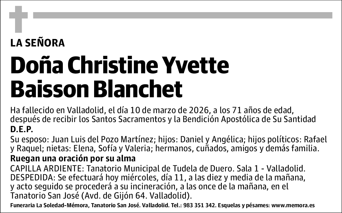 Christine Yvette Baisson Blanchet