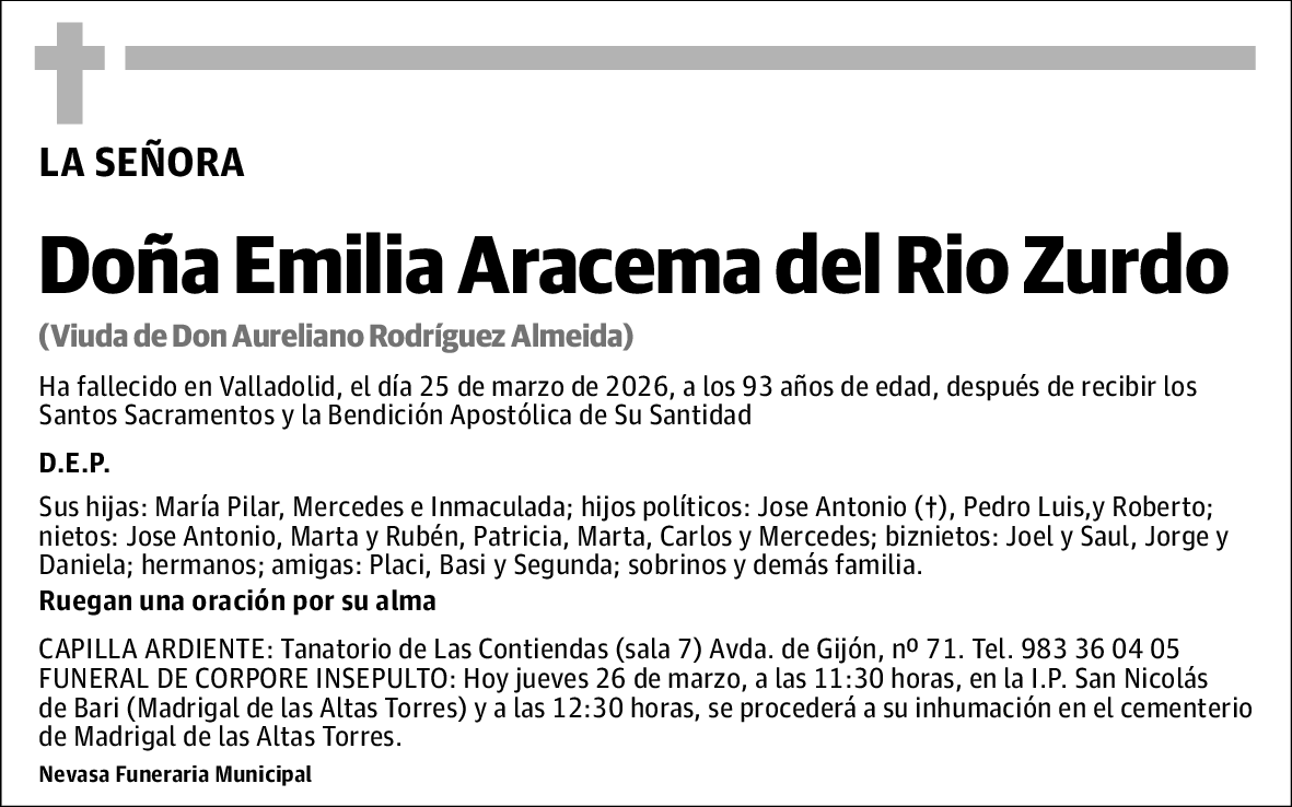 Emilia Aracema del Rio Zurdo