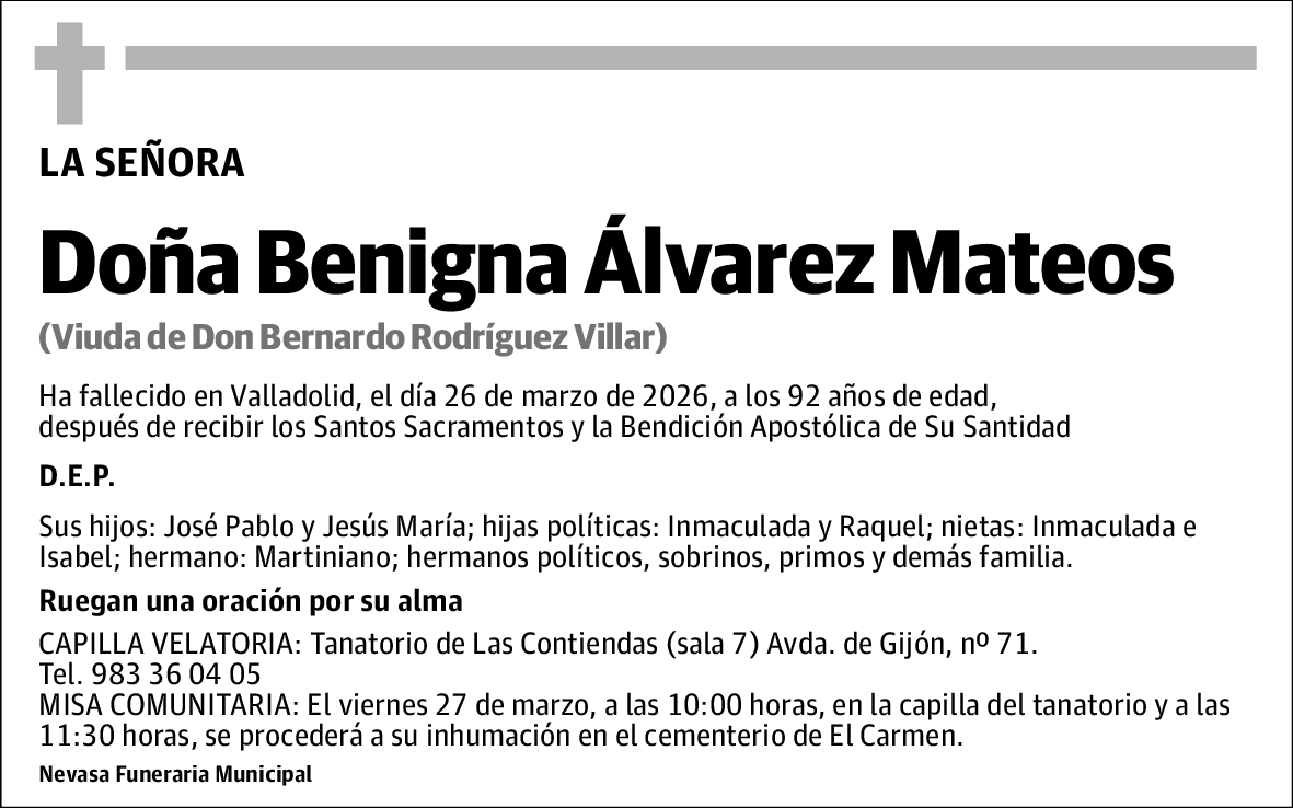 Benigna Álvarez Mateos