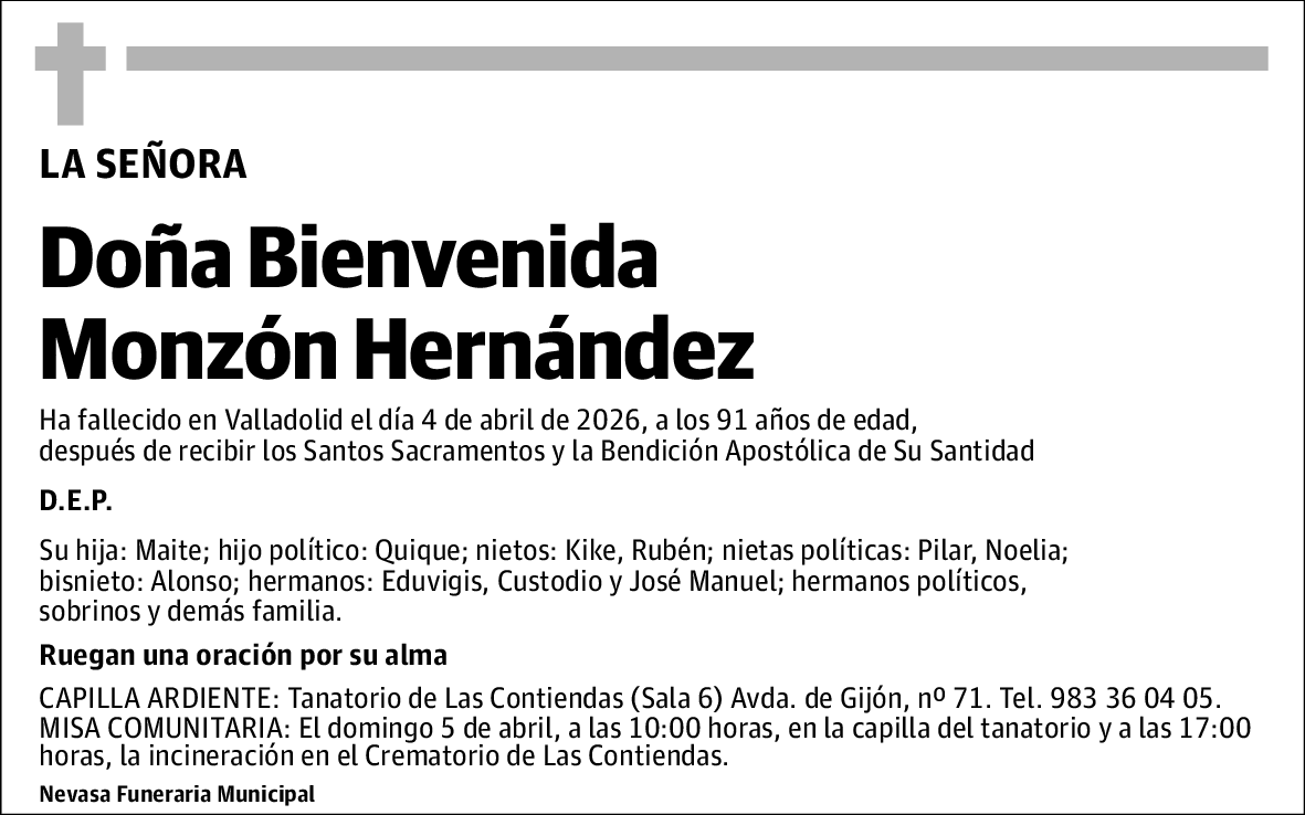 Bienvenida Monzón Hernández