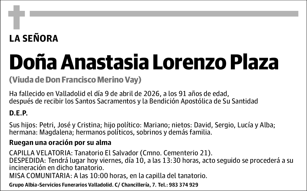 Anastasia Lorenzo Plaza