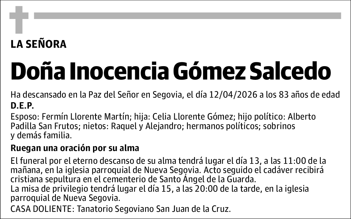 Inocencia Gómez Salcedo