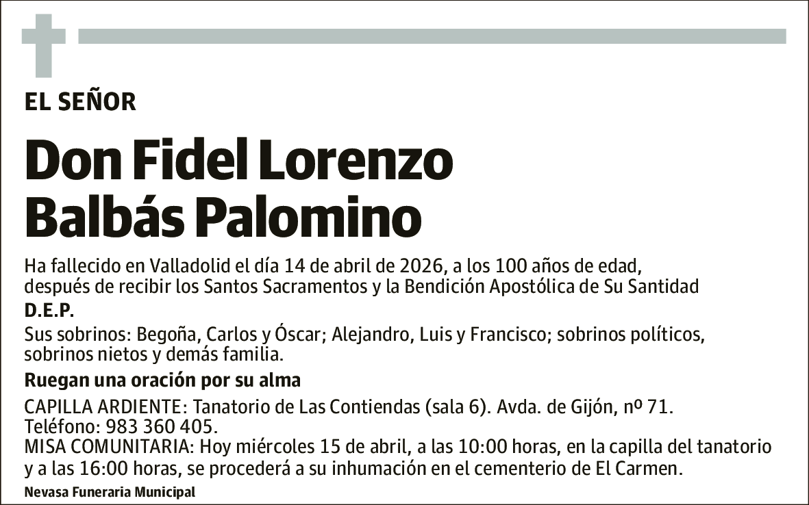 Fidel Lorenzo Balbás Palomino