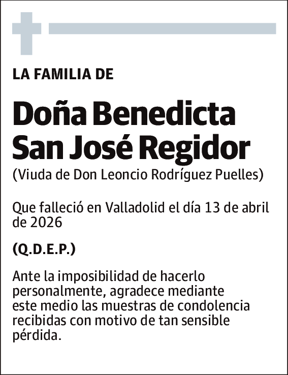 Benedicta San José Regidor