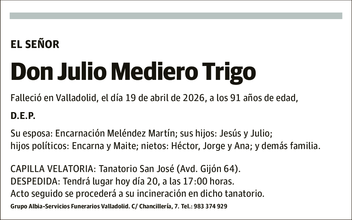 Julio Mediero Trigo