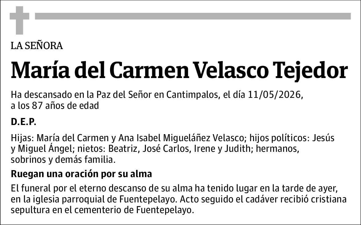 María del Carmen Velasco Tejedor