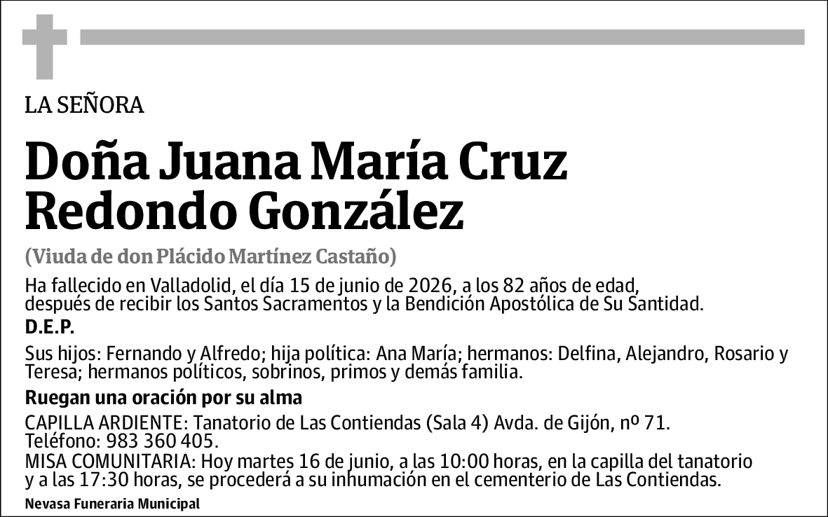 Juana María Cruz Redondo Gonzalez