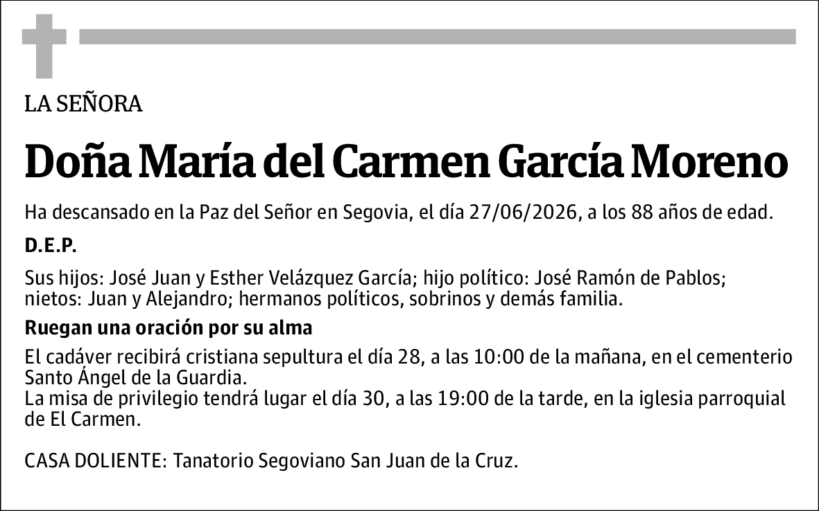 Maria del Carmen Garcia Moreno