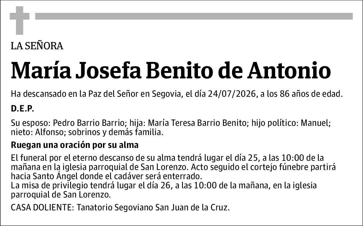María Josefa Benito de Antonio