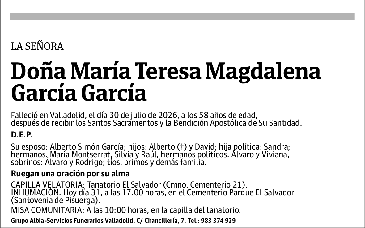 María Teresa Magdalena García García