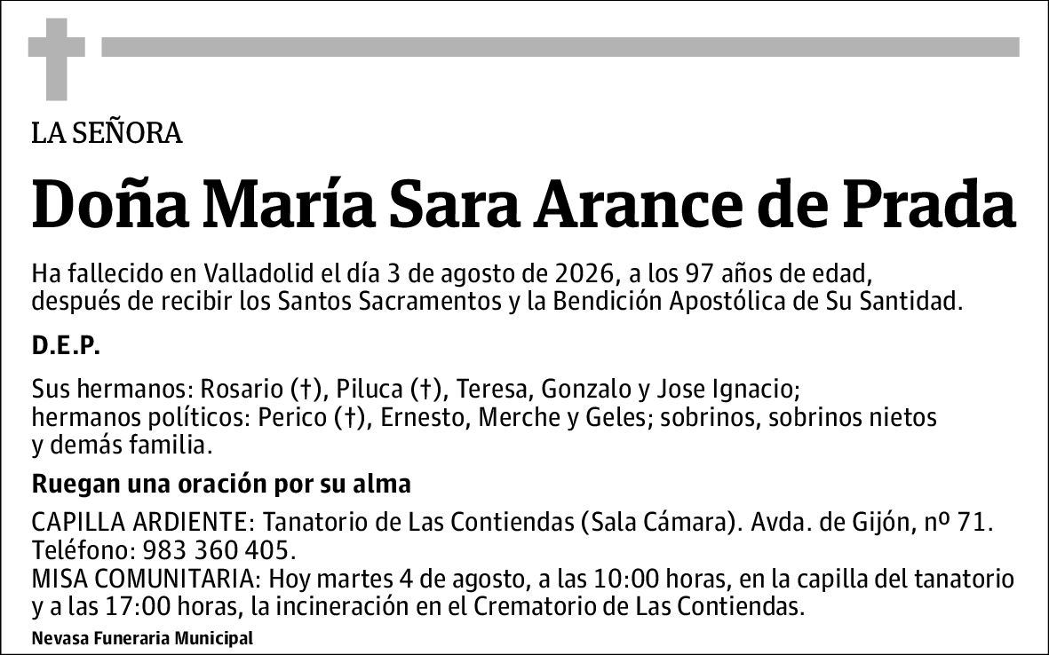 María Sara Arance de Prada