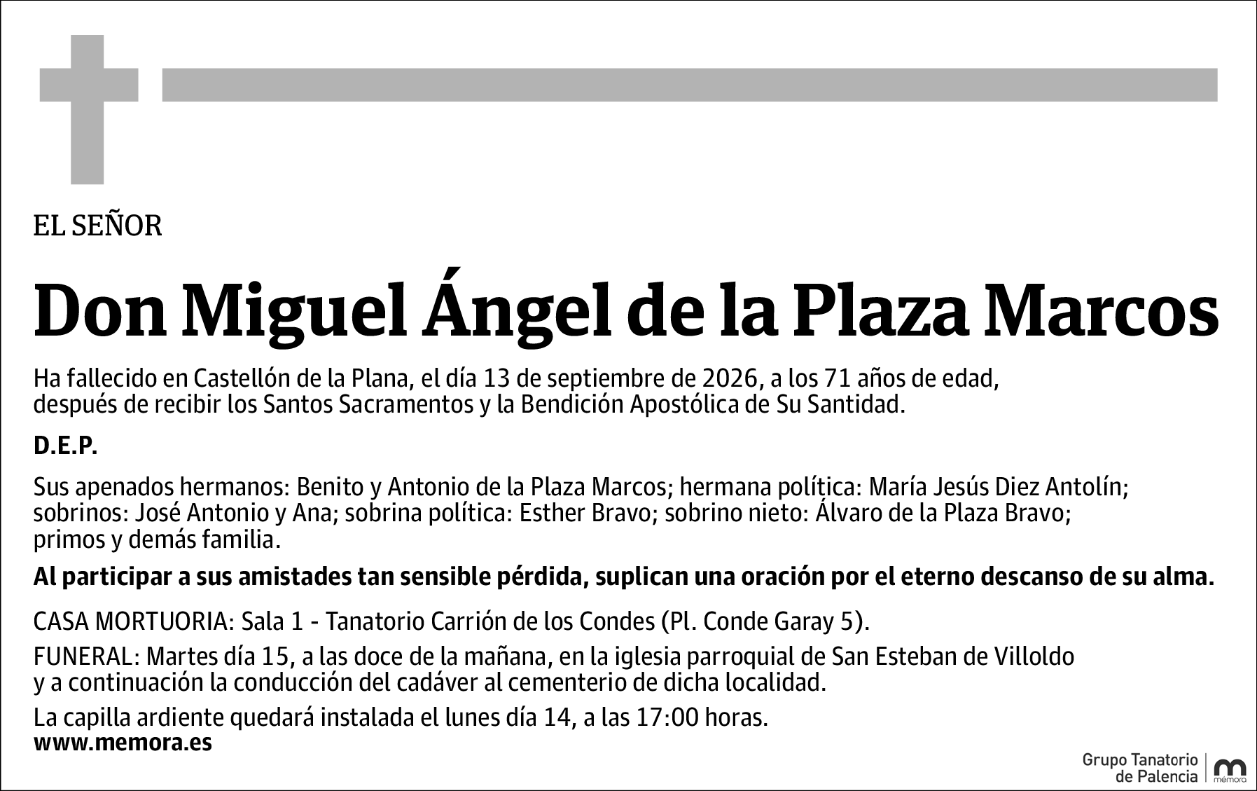 Miguel Ángel de la Plaza Marcos