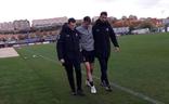 Calero abandona los Anexos tras lesionarse durante el entrenamiento./F. B.