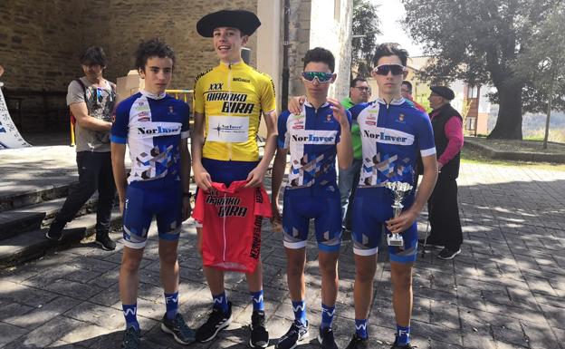 Iván Romeo y Bruno Ibáñez brillan en la carrera challenger ciclista Aiarako Bira 2019