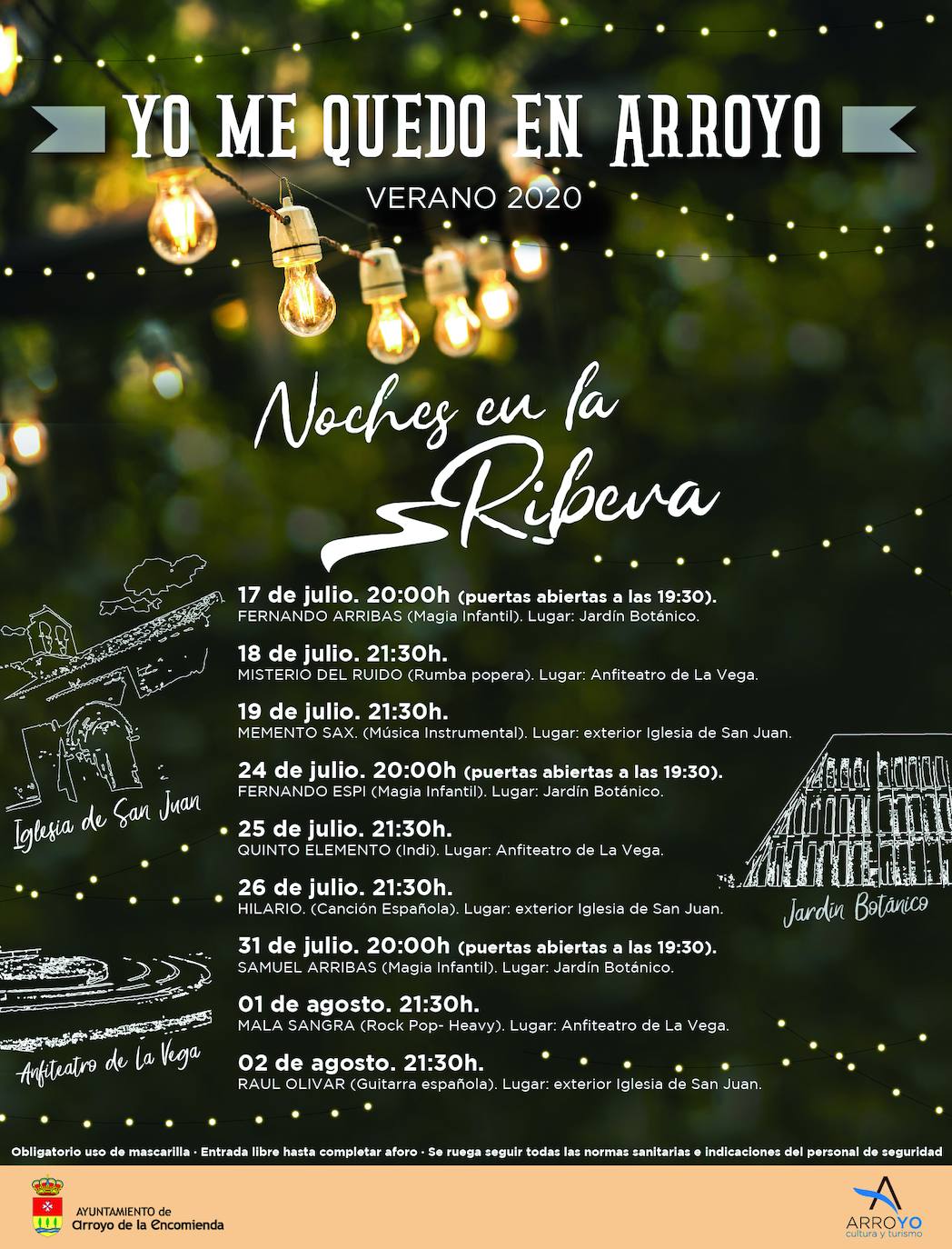 El ciclo Noches en la Ribera en Arroyo ofrece cultura al aire libre desde este fin de semana