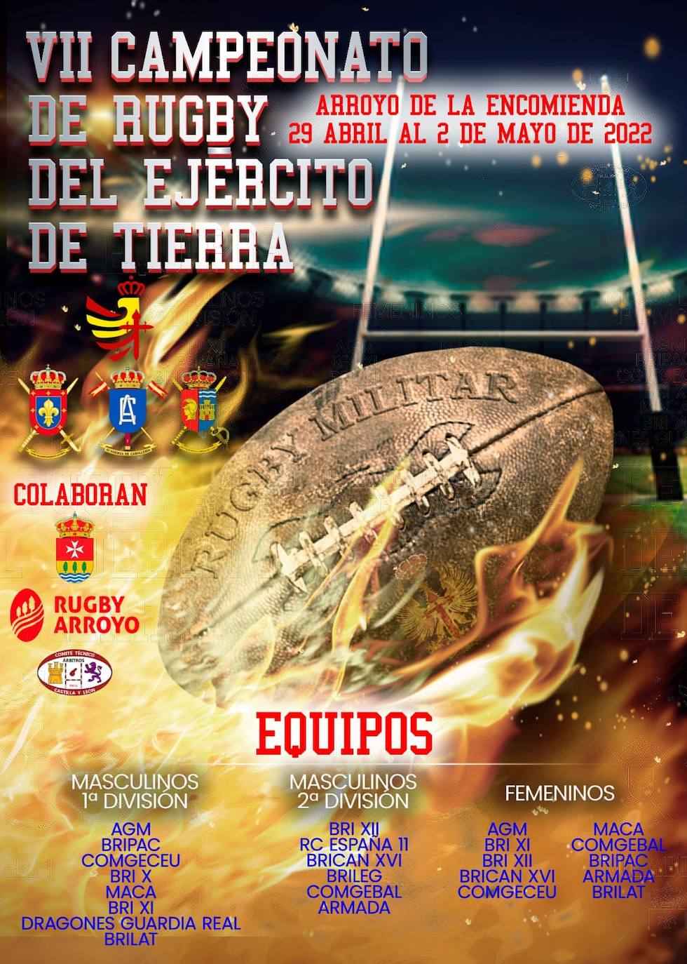 Cartel del Campeonato Nacional de Rugby del Ejército de Tierra