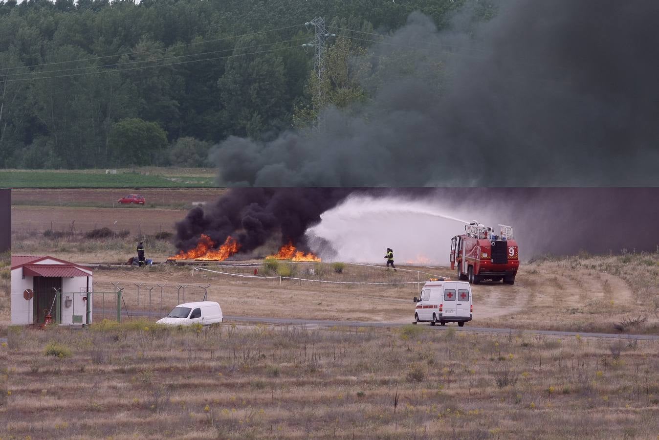 Simulacro de accidente en la Base Aérea de Matacán. Salamanca