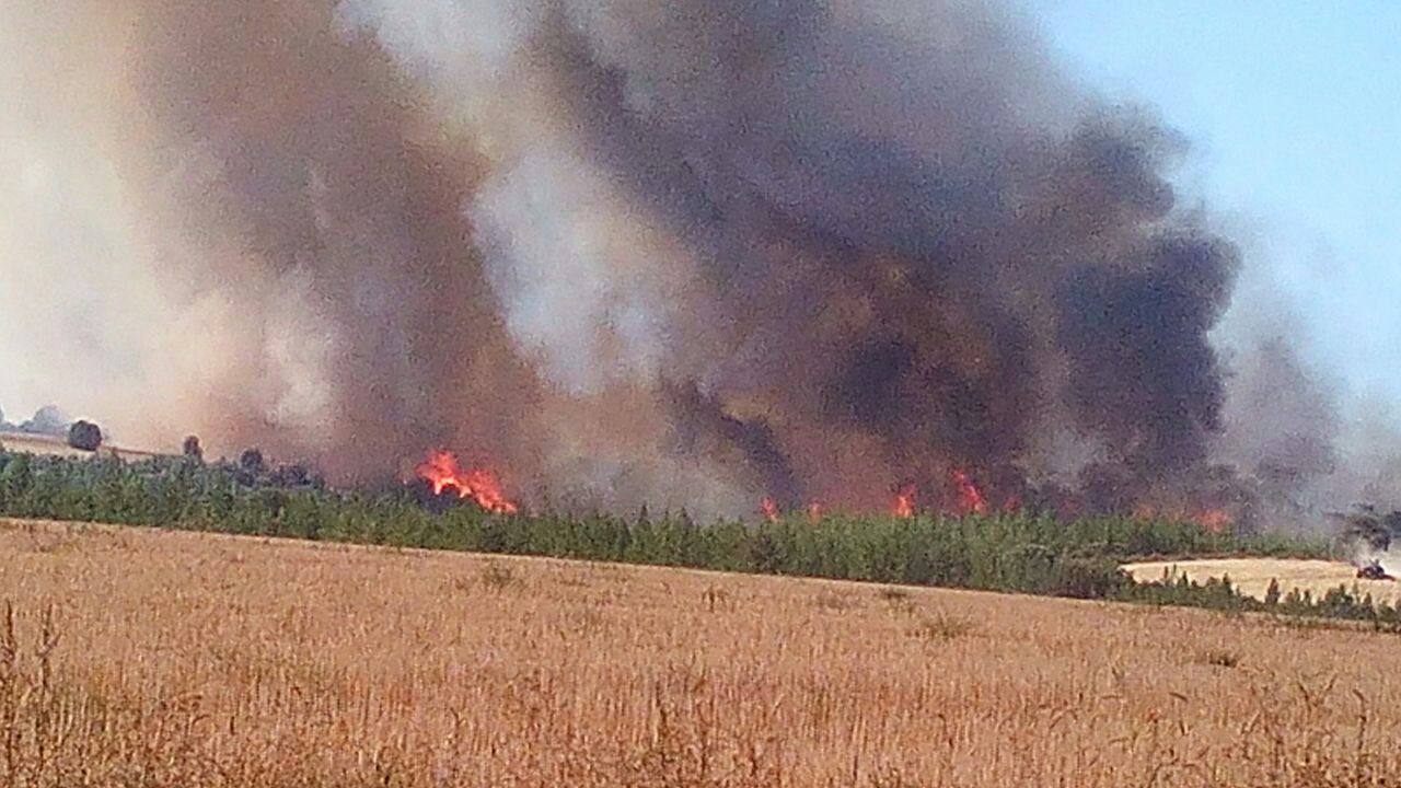 Un incendio amenaza a tres pueblos de Burgos