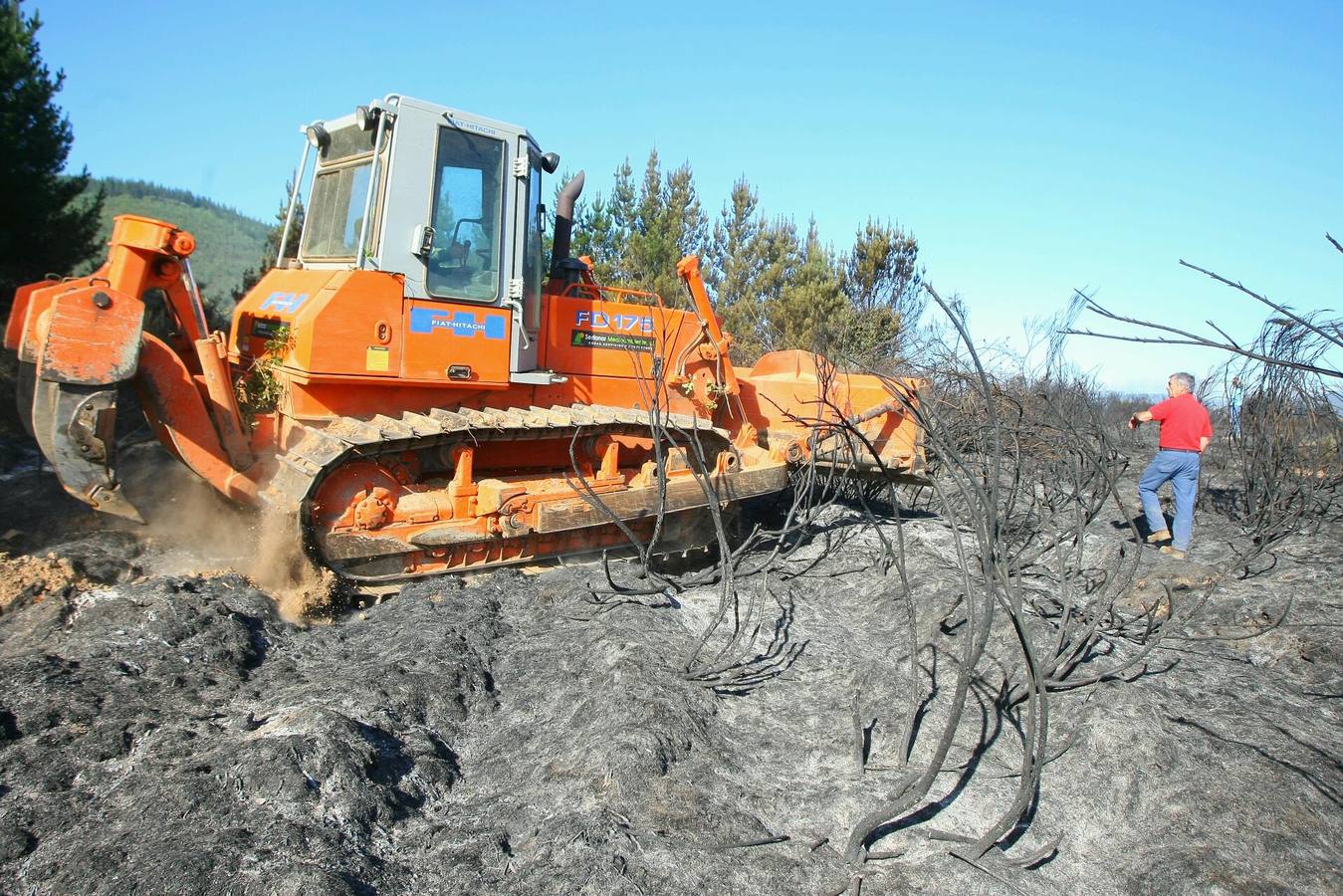 Incendio en la localidad de Vega de Espinareda (León)