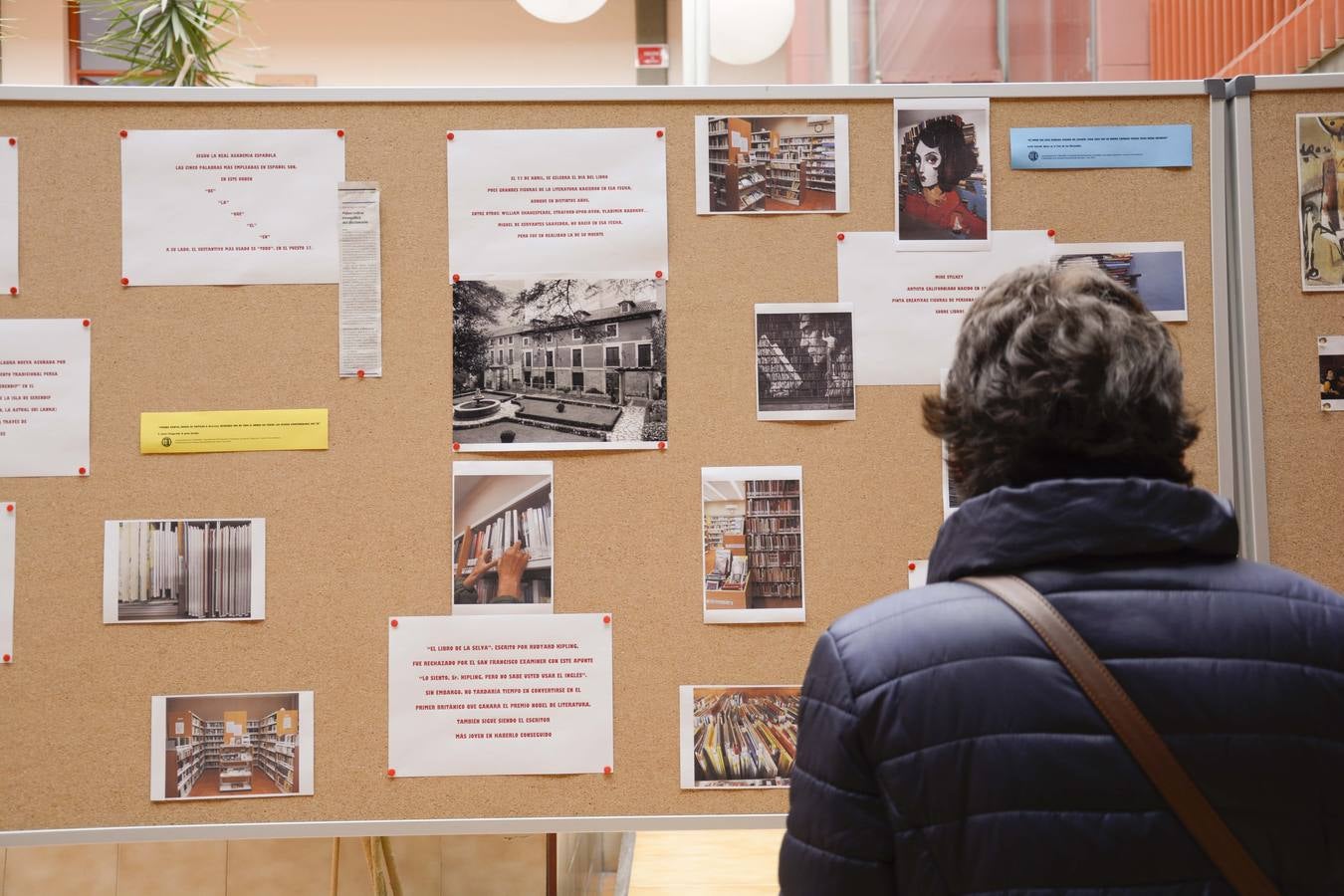 Alumnas de educación de alumnos empapelan del centro cívico de Delicias con refranes extraídos de 'El Quijote'
