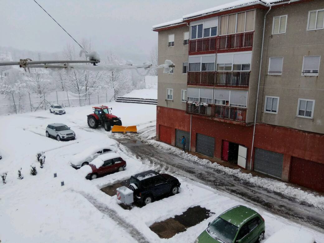 Nieva en el norte de la provincia de Palencia