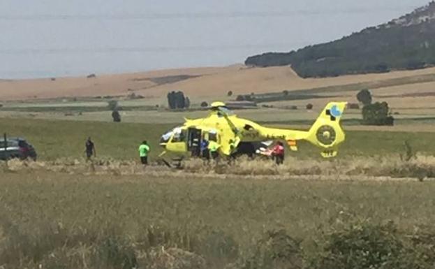 Dos heridos graves en un accidente en Astudillo