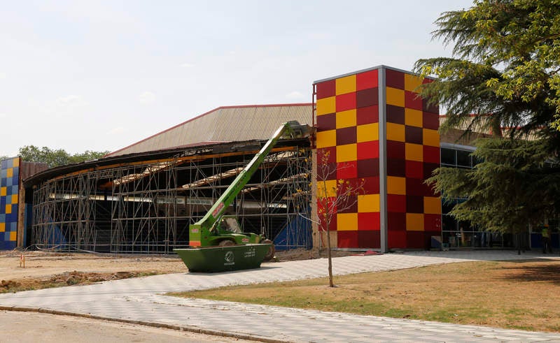 Obras de ampliación del pabellón de deportes de Palencia