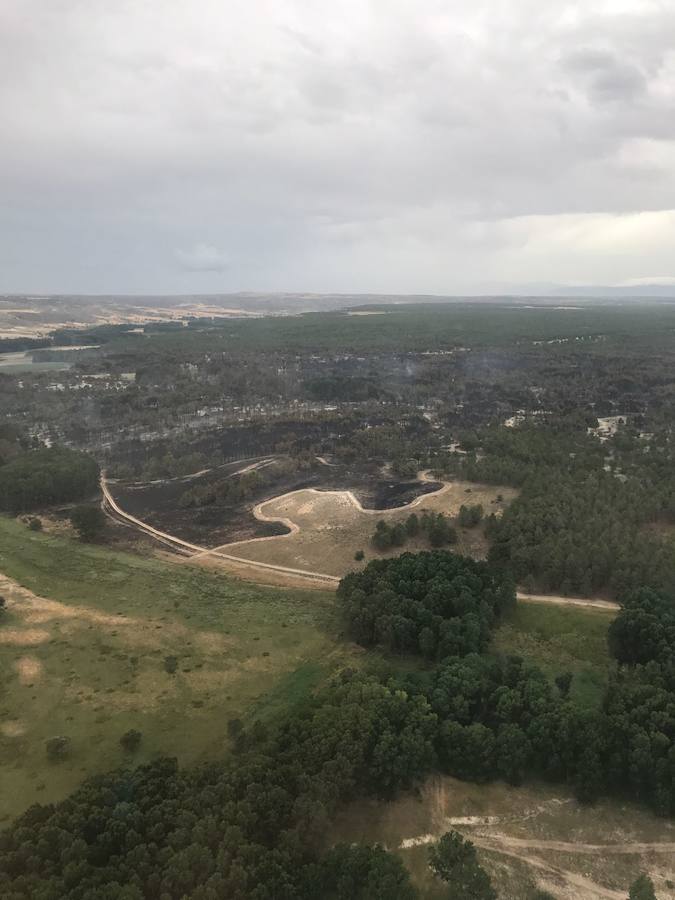 Imágenes aéreas del incendio de Navalilla