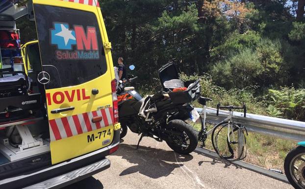 Muere un ciclista de Íscar tras chocar contra una moto en Madrid