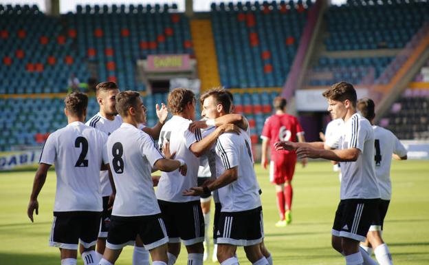 Buena imagen del CF Salmantino en su victoria ante el Plasencia