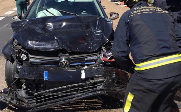 Nueve heridos en una doble colisión en la autovía A-62 en Zamora