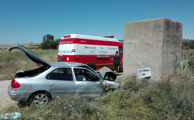 Un herido en un accidente en Pesquera de Duero