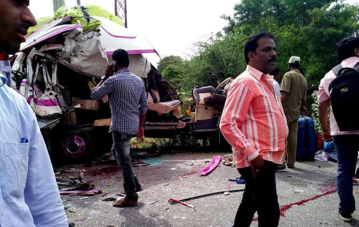 Galería del accidente de tráfico en Bangalore en la India