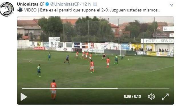 Unionistas pone en entredicho el arbitraje de su último encuentro en Twitter