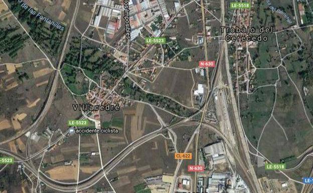 Muere un ciclista atropellado por un camión en Santovenia de la Valdoncina