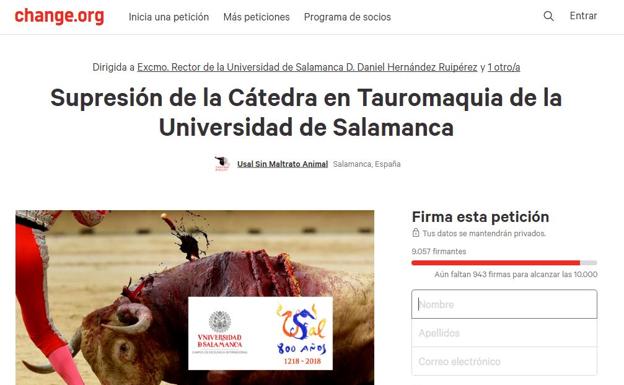 La Universidad de Salamanca suspende por seguridad la presentación de la Cátedra de Tauromaquia