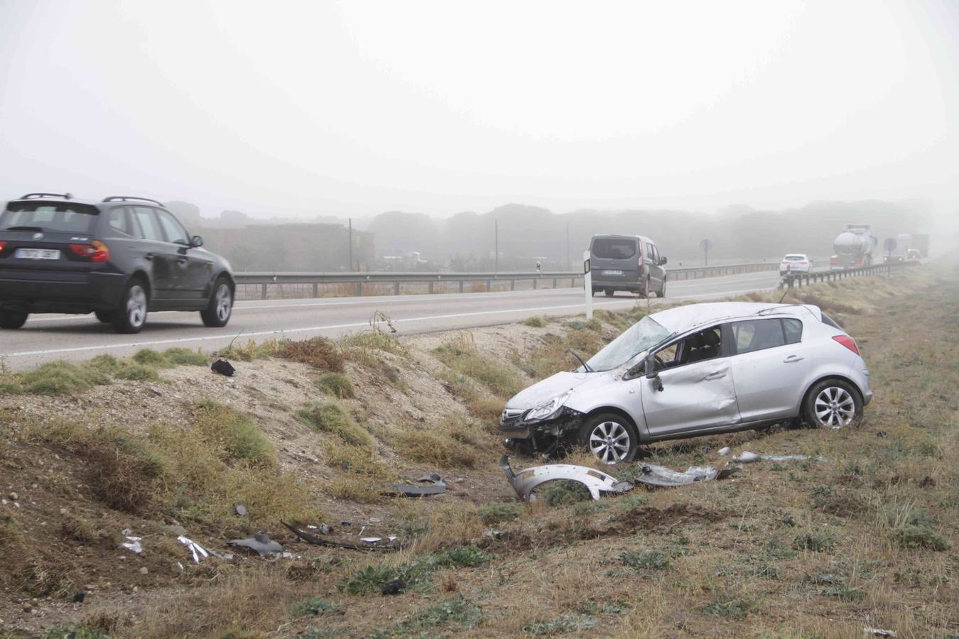 Accidente en la N-122 a la altura de Quintanilla de Arriba