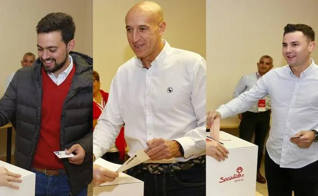 Los tres candidatos a liderar el PSOE leonés ‘madrugan’ para ejercer su derecho al voto