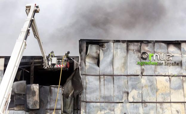 Extinguido por completo el incendio en una fábrica de Ávila declarado hace dos semanas