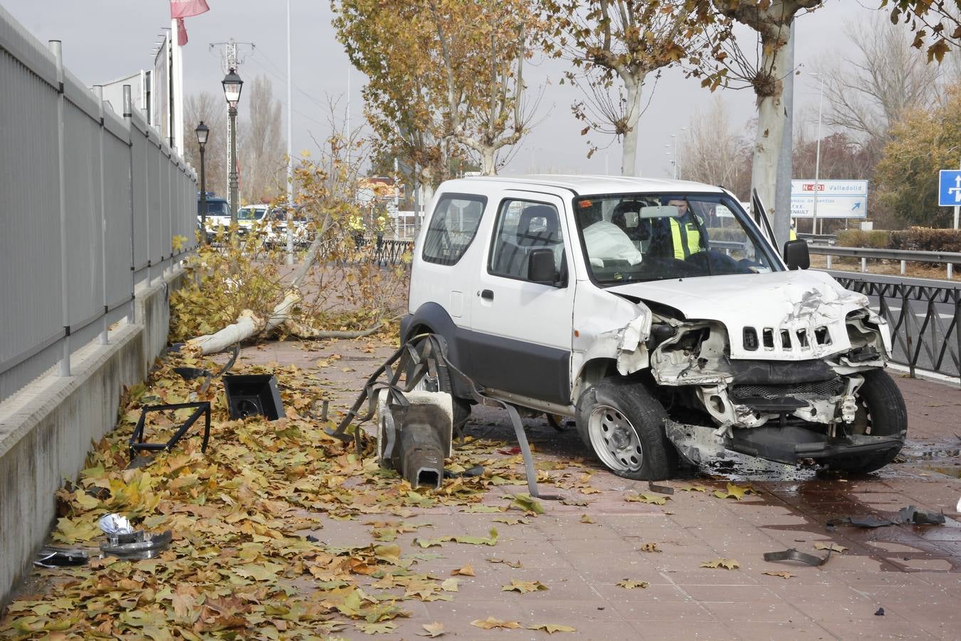 Espectacular accidente en Laguna de Duero