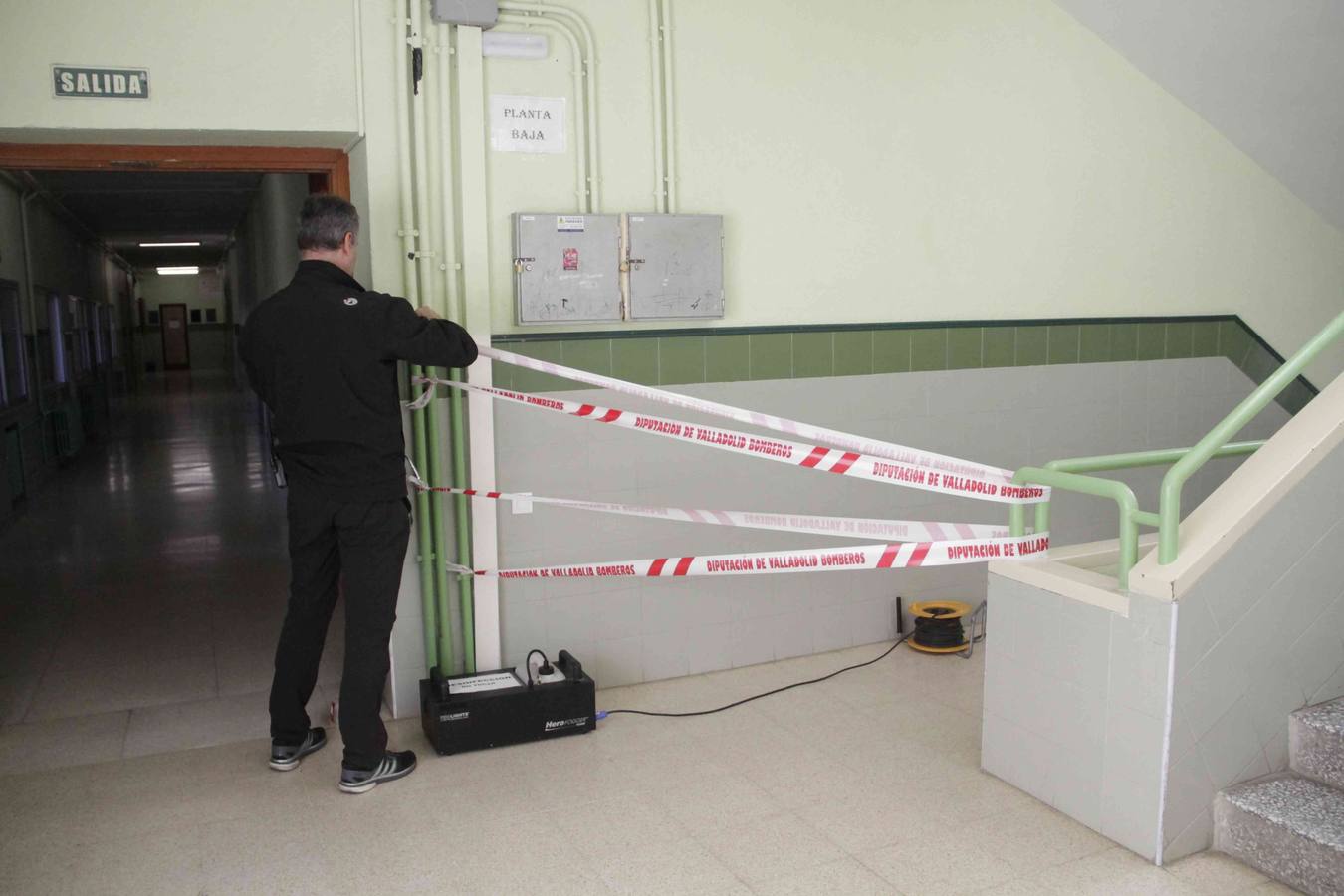 Simulacro de incendio en el IES Conde Lucanor de Peñafiel