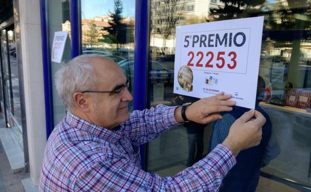 Un Quinto Premio, el 22.253, deja 42.000 euros en Burgos, la única alegría de la Lotería de Navidad