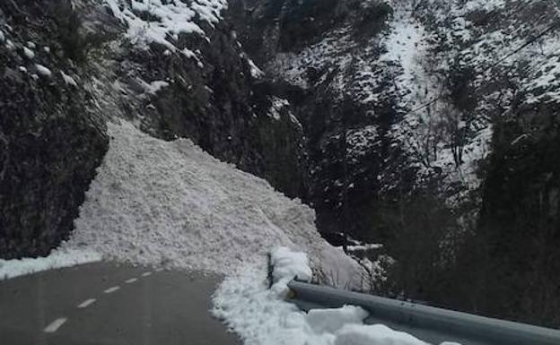 Una avalancha de nieve en el desfiladero de los Beyos corta la conexión entre León y Asturias